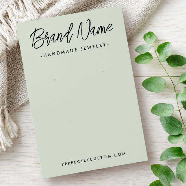 Modern light sage green earring display card (Modern light sage green earring display card)