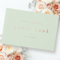 Modern light sage green wedding names date real