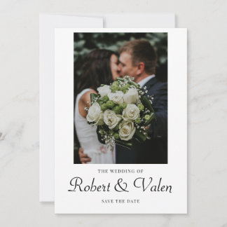 Modern Light Sage Photo Wedding Save Date Invitation