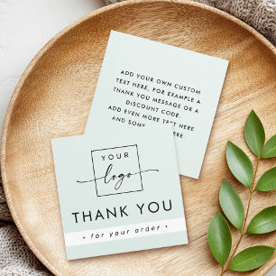 Modern light sea green business thank you insert