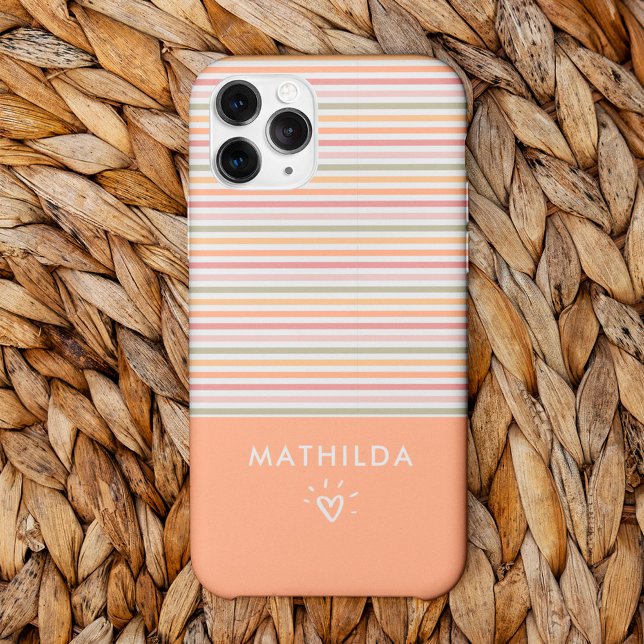 Modern light stripes Case-Mate iPhone case (striped pattern phone case with name)