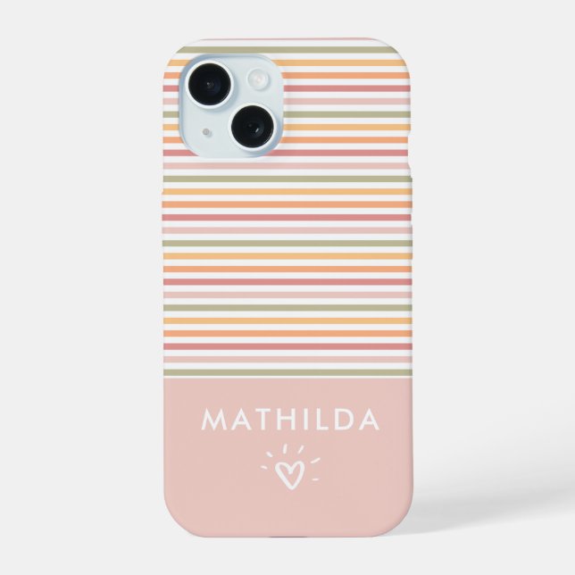 Modern light stripes iPhone 15 case (Back)
