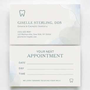 Modern Light Teal Dentist Office Appointment Card