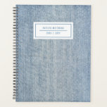 Modern Light Wash Denim Jeans Texture Name  Planner<br><div class="desc">This simple,  stylish planner notebook features a light wash denim jeans texture background. Easy to personalise for any use - a gift,  back to school,  college,  teens,  moms,  etc! The back contains the same background design as the front. Great for someone who needs to stay organised!</div>