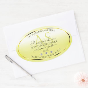 Modern Light Yellow Product Labels Jewels Monogram