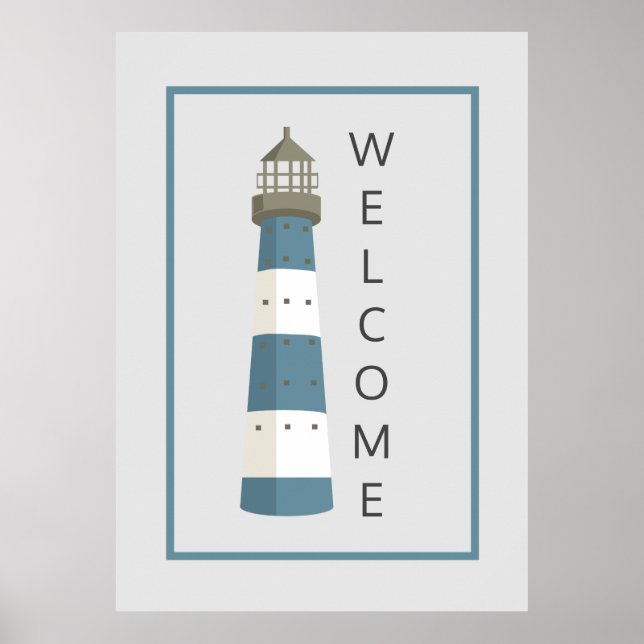 Modern Lighthouse Welcome Poster (Front)