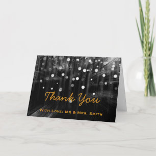 Modern Lights Glitter Confetti Sparkles Thank You Card