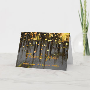 Modern Lights Glitter Confetti Sparkles Thank You Card