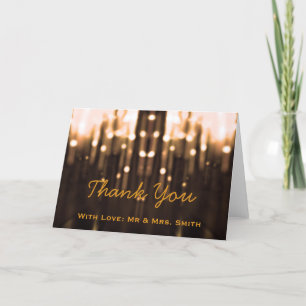 Modern Lights Glitter Confetti Sparkles Thank You Card