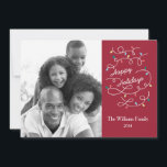 Modern Lights Happy Holidays Photo Card Groupon<br><div class="desc">This festive and modern card is ideal to send Holiday wishes to family and friends. it features a swirly design with Christmas lights and had written style font that reads "Happy Holidays". Add the family name,  the year and a family picture to make it a keepsake.</div>