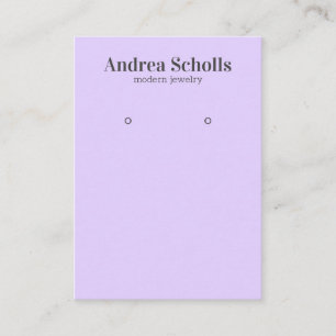 Modern Lilac Bold Jewellery  Earring Display Business Card