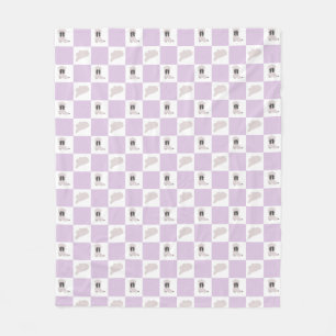 Modern Lilac Checkered Cowgirl Rodeo Pattern Fleece Blanket