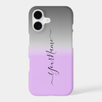 modern lilac-grey ombré personalised