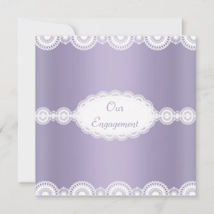 MODERN LILAC LACE ENGAGEMENT PARTY INVITATION