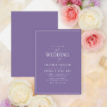 Modern Lilac Lavender Calligraphy Wedding Invitation<br><div class="desc">Trendy, elegant and modern, this simple, minimalist lilac lavender and white typography wedding design features 'The Wedding Of' in modern calligraphy and Serif text as the main design feature, and is based on our bestselling bridal shower invite. The back of the card features a lilac lavender texture. Contact designer for...</div>