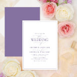 Modern Lilac Lavender Calligraphy Wedding Invitation<br><div class="desc">Trendy, elegant and modern, this simple, minimalist lilac lavender and white typography wedding design features 'The Wedding Of' in modern calligraphy and Serif text as the main design feature, and is based on our bestselling bridal shower invite. The back of the card features a lilac lavender texture. Contact designer for...</div>