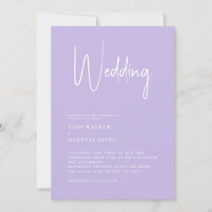 Modern Lilac No Parents Wedding Invitation