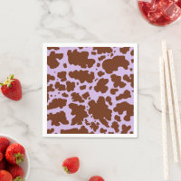 Modern Lilac Purple and Brown Cow Skin Print