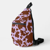 Modern Lilac Purple and Brown Cow Skin Print