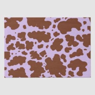 Modern Lilac Purple and Brown Cow Skin Print Tissue Paper