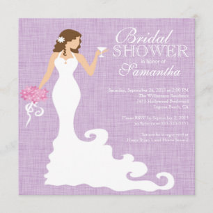 Modern Lilac Purple Bride Wine Bridal Shower Invitation