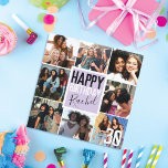 Modern Lilac Purple Friends Photo Collage Birthday Card<br><div class="desc">This modern and fun birthday card is perfect for your friend or family member. It features an eight photo collage grid, bold font, handwritten signature typography, and a special message to the birthday girl with her age displayed proudly. (The age can be changed to any number.) The colour scheme includes...</div>