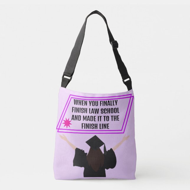 Modern Lilac & Purple Humour Quote Gift For Lawyer Crossbody Bag (Front)