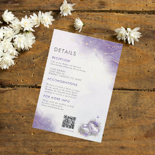 Modern Lilac Wedding invitation detail