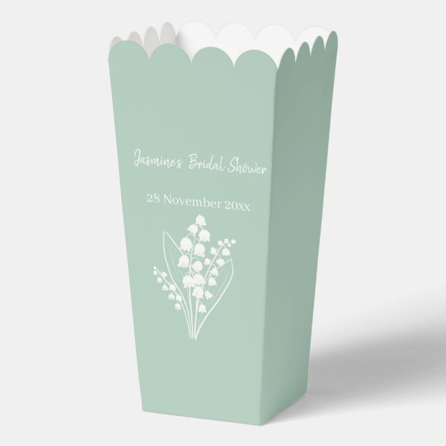 Modern Lily Of The Valley Bouquet Bridal Shower  Favour Box (Front)