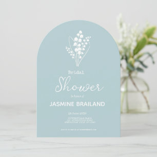 Modern Lily Of The Valley Bouquet Bridal Shower Invitation
