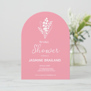Modern Lily Of The Valley Bouquet Bridal Shower Invitation