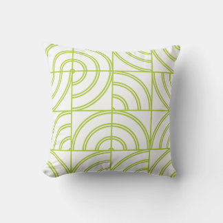 Modern Lime Green Abstract Arch Geometric Throw Pi Cushion