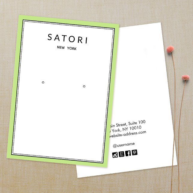 Modern Lime Green Border Earring Jewellery Display (Creator Uploaded)