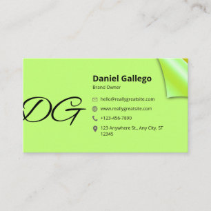 Modern Lime Green Business Card 2026