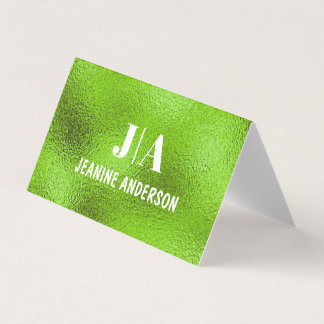 Modern Lime Green Designer Contact Card