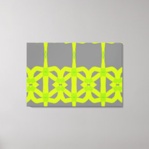 Modern Lime Green Grey Abstract Custom Canvas Art