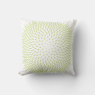 Modern Lime Green Sunburst Dash Abstract Geometric Cushion