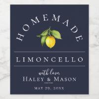 Modern Limoncello Blue Beverage Label