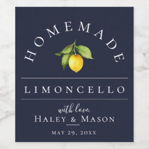 Modern Limoncello Blue Beverage Label