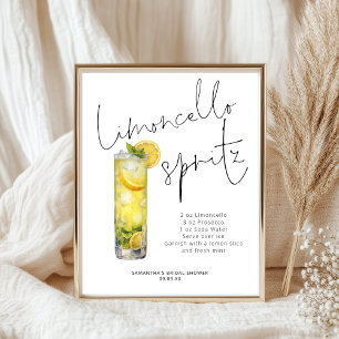 Modern Limoncello Spritz Recipe Bridal Shower Sign