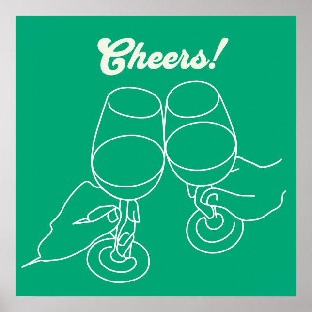 Modern Line Art Cheers Bar Poster (Front)