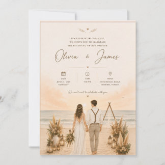 Modern Line Art Couple Invite