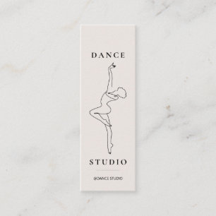 Modern Line Art Dance Studio Illustration Mini Business Card