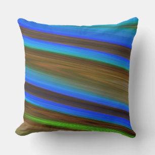 Modern Line Art Peacock Feather Colours Cushion