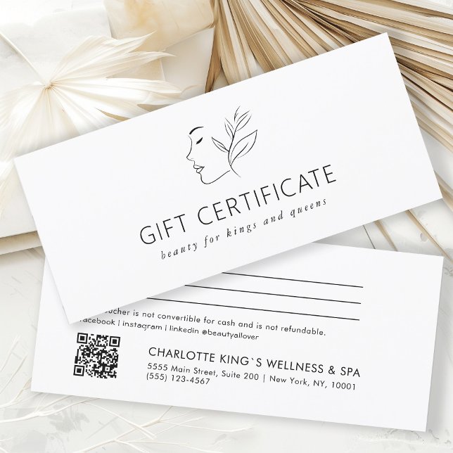 Modern, Line Art, Woman, Leafy, Salon, White (Creator Uploaded)