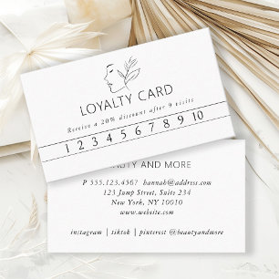 Modern, Line Art, Woman, White, Salon, Business Card