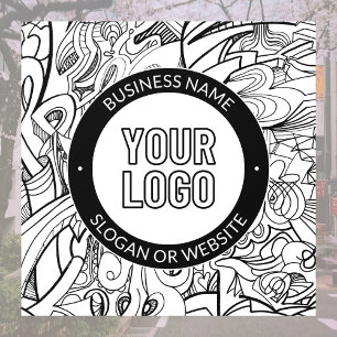 Modern Line Artwork & Your Logo w/Editable Text