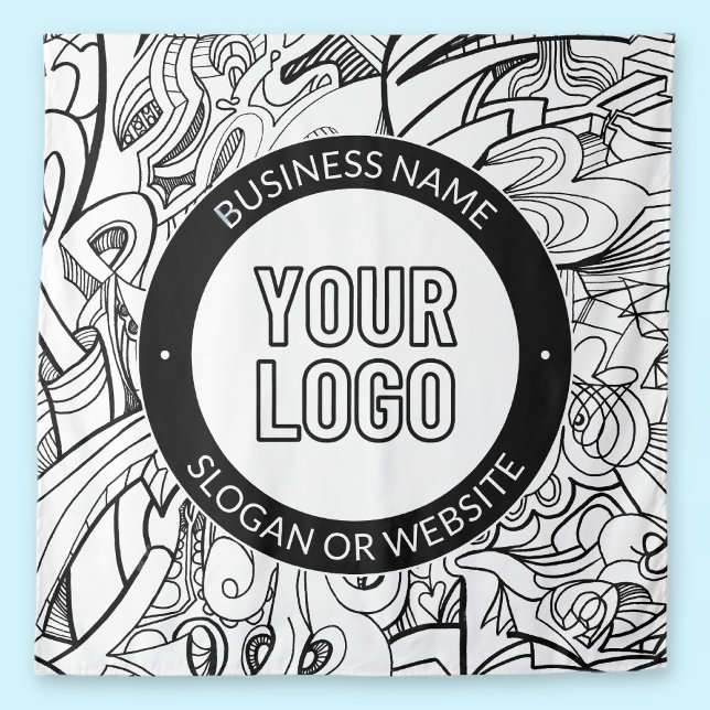 Modern Line Artwork & Your Logo w/Editable Text Tapestry (Creator Uploaded)