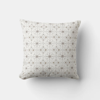 Modern line drawing flower pattern throw pillow