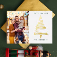 Modern Line Gold Christmas Tree | Photo Happy